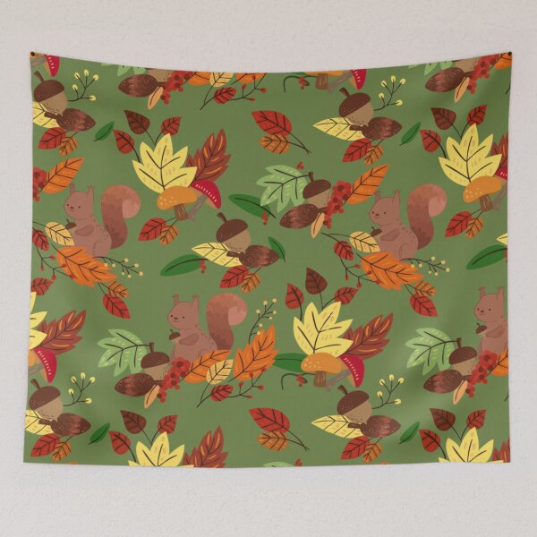 Item preview, Leaves and Squirrels designed and sold by HikaryChan.