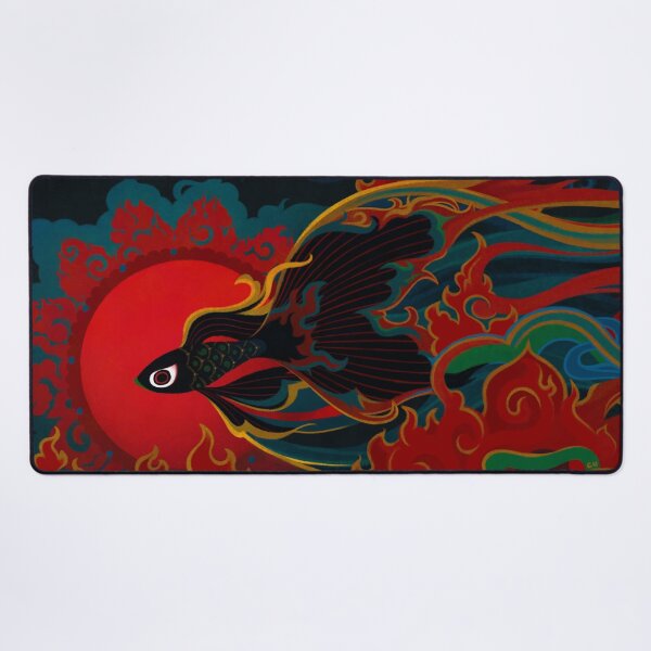 Fire fish Desk Mat
