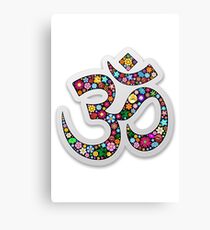 Namaste Floral Yoga Symbol Canvas Print