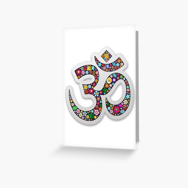 Namaste Floral Yoga Symbol Greeting Card