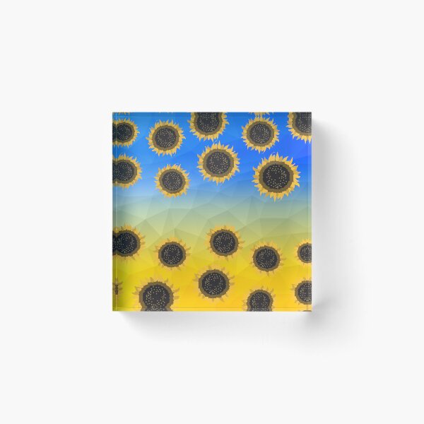 Item preview, Ukraine yellow blue geometric mesh Sunflowers pattern 2 designed and sold by PLdesign.