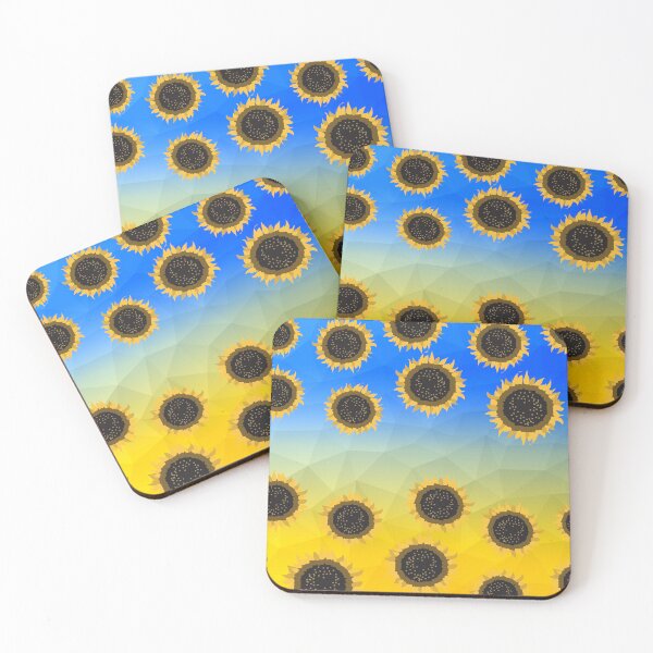 Item preview, Ukraine yellow blue geometric mesh Sunflowers pattern 2 designed and sold by PLdesign.