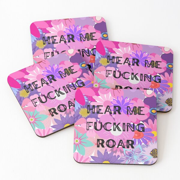 Item preview, Hear Me Fucking Roar Pink and Purple Flower Explosion designed and sold by The Misadventures of Jo.