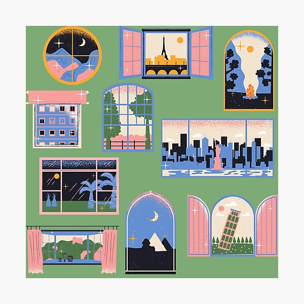 Windows of the World - Green Photographic Print