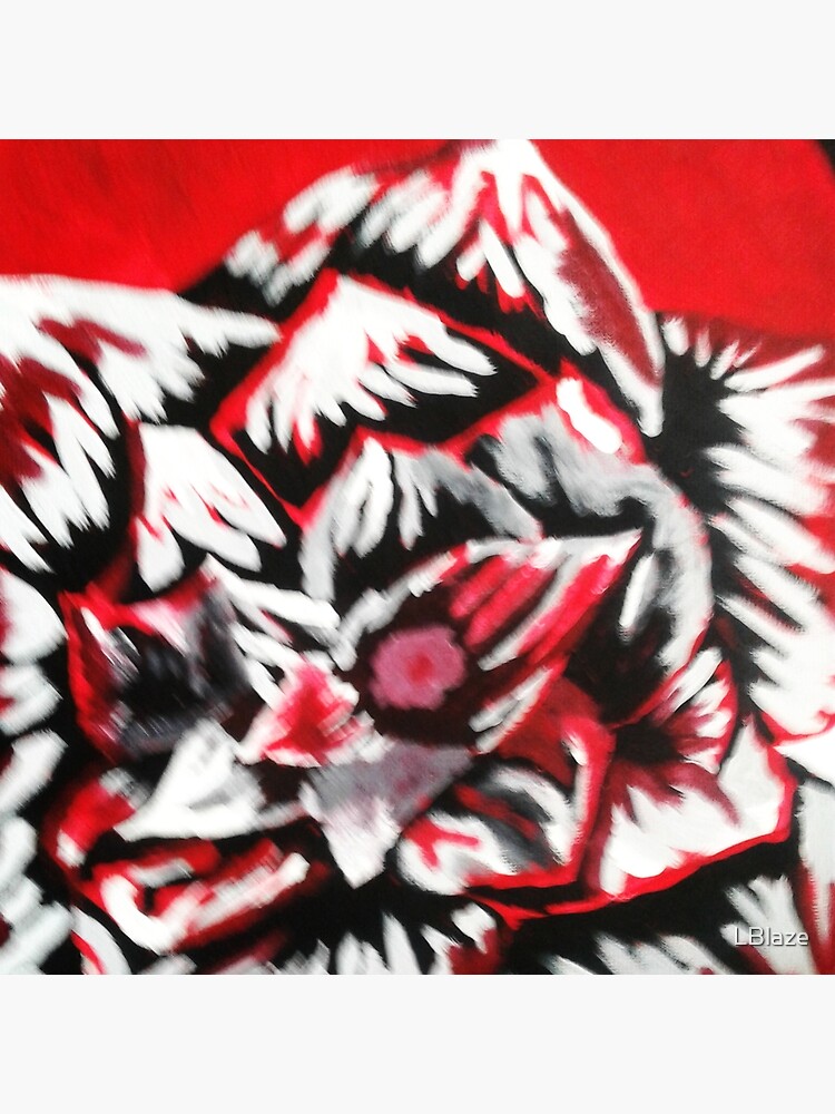 Thumbnail 4 of 4, Pillow, Red Abstract Flowers designed and sold by LBlaze.