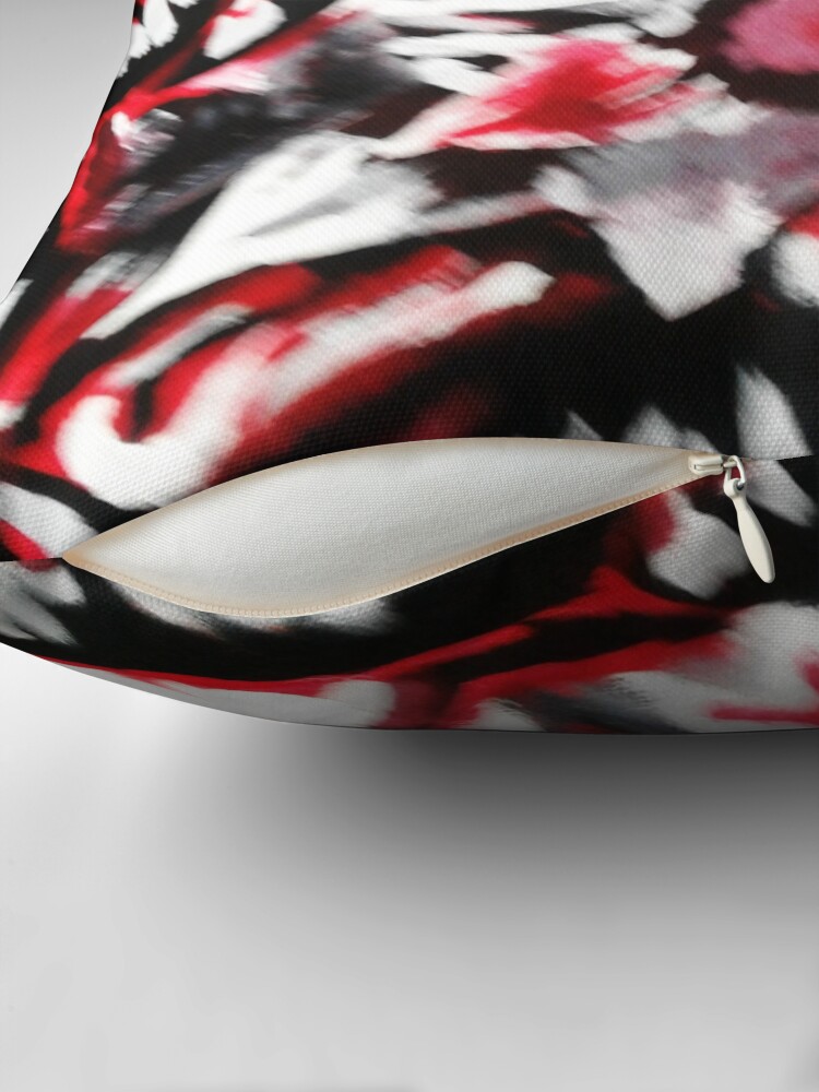 Thumbnail 2 of 4, Pillow, Red Abstract Flowers designed and sold by LBlaze.