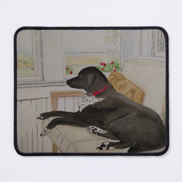 Item preview, Black Lab Rescue Dog Watercolor Painting designed and sold by DeAnna Hickman.