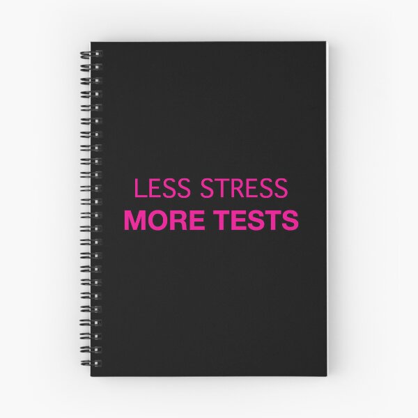 Item preview, Less Stress More Tests (pink text) designed and sold by OlivDesignsCo.