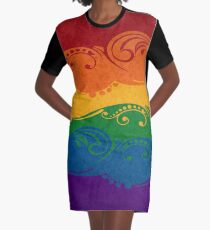 Dekorative Regenbogenfahne T-Shirt Kleid