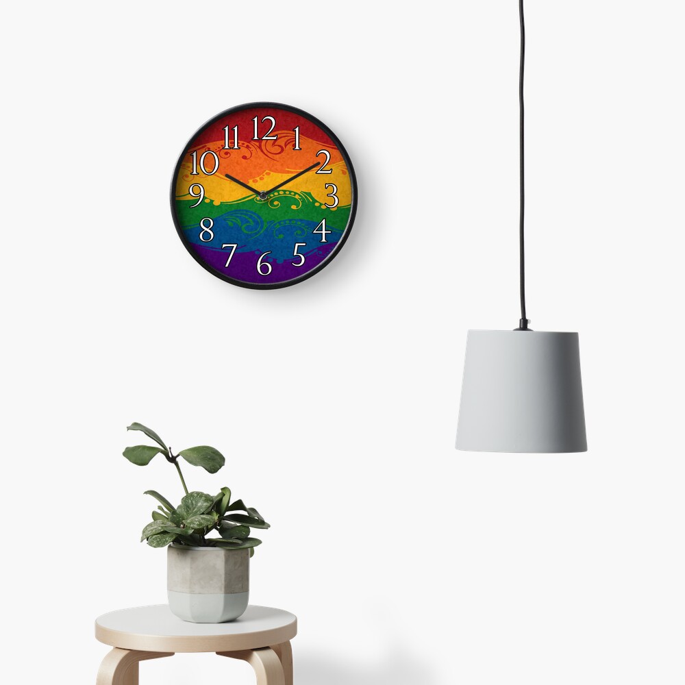 Ornamental Rainbow Flag Clock