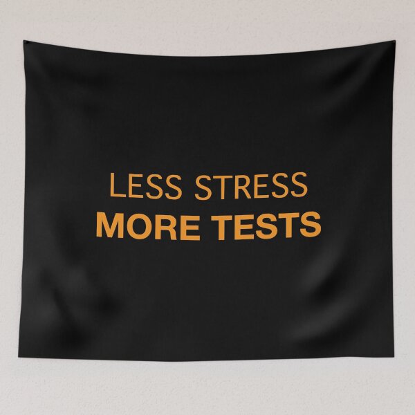 Item preview, Less Stress More Tests (orange text) designed and sold by OlivDesignsCo.