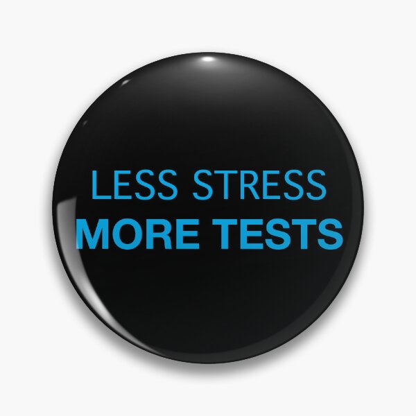Item preview, Less Stress More Tests (blue text) designed and sold by OlivDesignsCo.