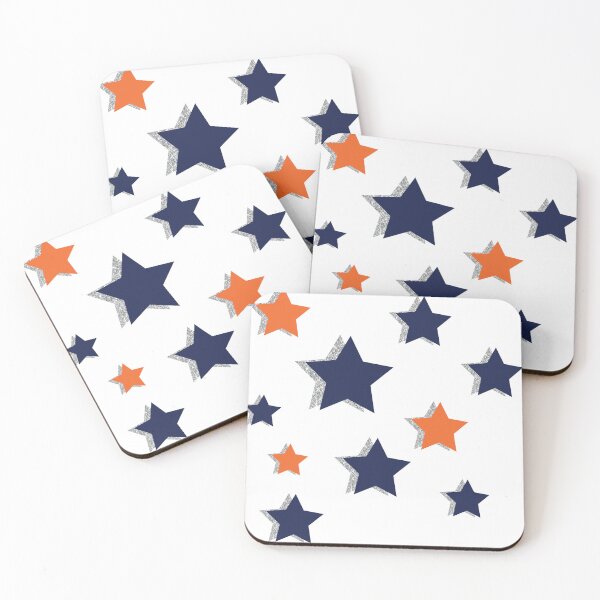 Item preview, Orange & Navy Sparkle Stars designed and sold by nataliearttt.