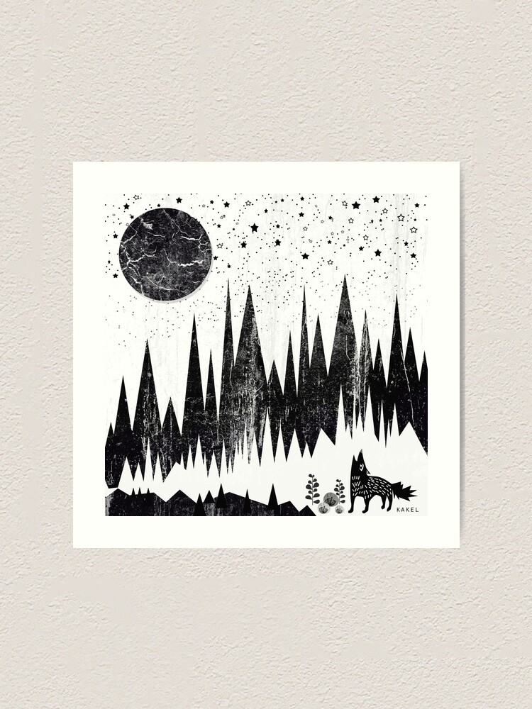 White Color The Moon Wolf Design Small Wall Art Cotton Tapestry Poster Beautiful