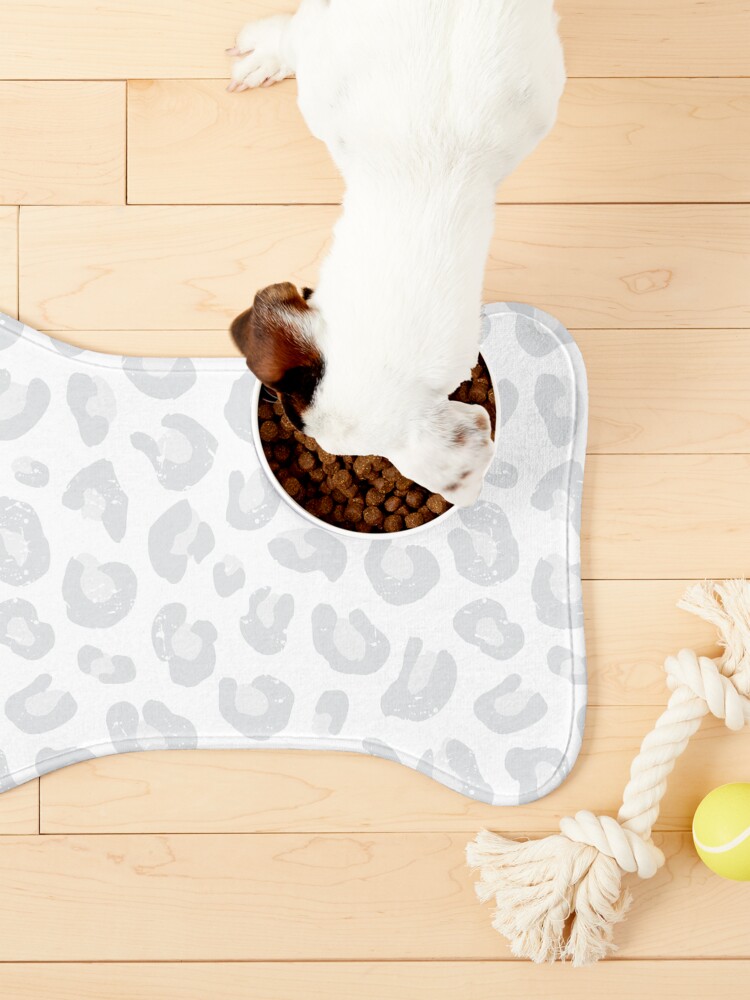 Alternate view of Leopard Print - Silver Gray and White Pet Mat