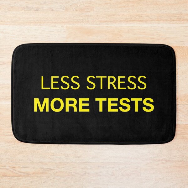 Item preview, Less Stress More Tests (yellow text) designed and sold by OlivDesignsCo.