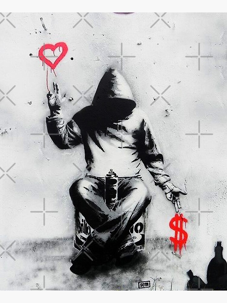 Thumbnail 3 of 3, Poster, Love Over Money Banksy designed and sold by Teecha.