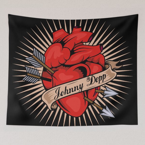 Item preview, Johnny Depp Heart Tattoo - Black designed and sold by johnta17.