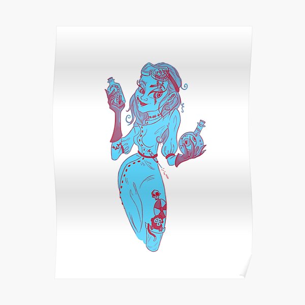 Mad Scientist - Orange and Blue Poster