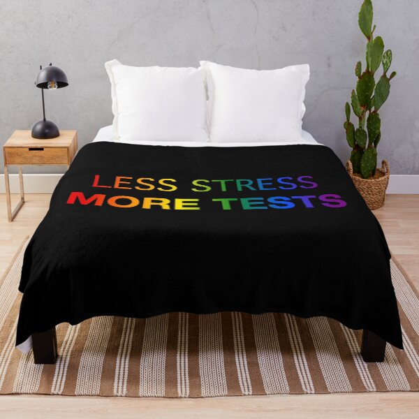 Item preview, Less Stress More Tests (rainbow text) designed and sold by OlivDesignsCo.