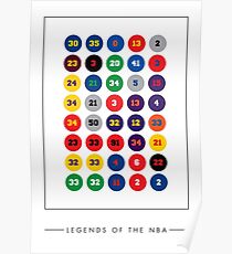Legends of the NBA ~ 80s, 90s 00s, 10s Poster