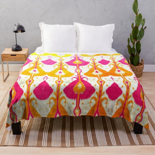 Item preview, Pomegranate flower uzbek ikat unique design  designed and sold by LeFabriqueOuz.