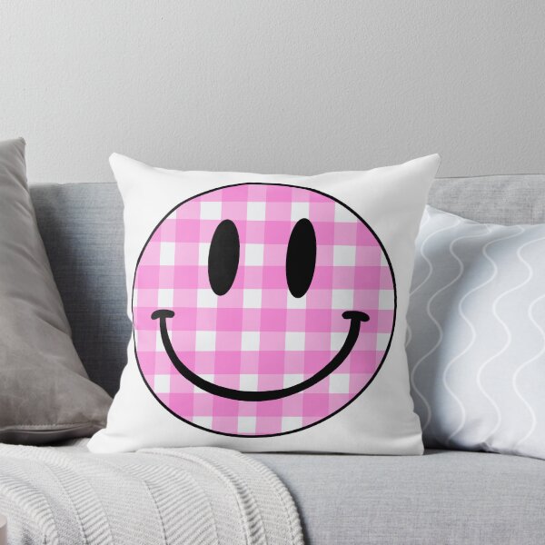 Item preview, Pink Gingham Smiley Face designed and sold by elizabethpivec.