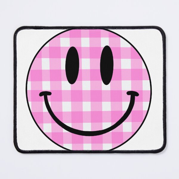 Item preview, Pink Gingham Smiley Face designed and sold by elizabethpivec.