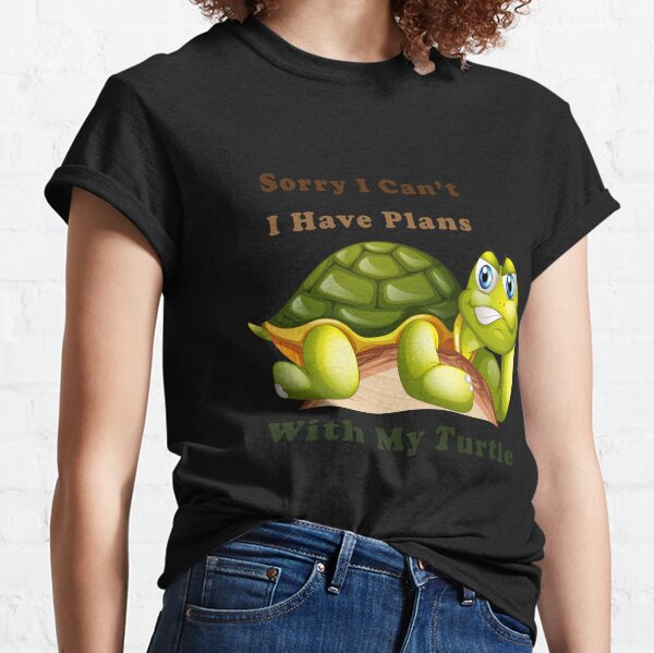 Womens Cool Sorry I Have Plans With My Turtle | Funny Tortoise Gift V-Neck  T-Shirt