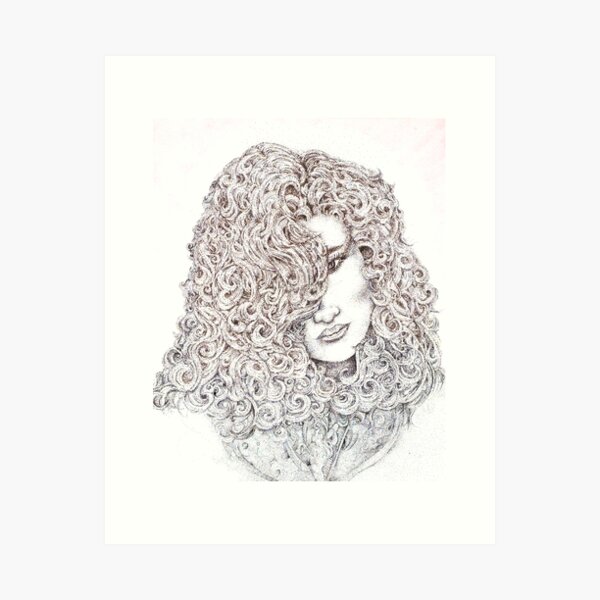 Curls, Mixed Media Art Print