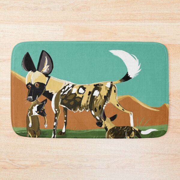 Item preview, African Wild Dog mom with puppies designed and sold by belettelepink.