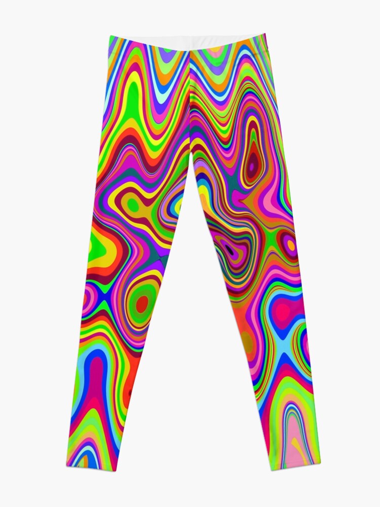 Alternate view of Psychedelic Glowing Colors Pattern Leggings
