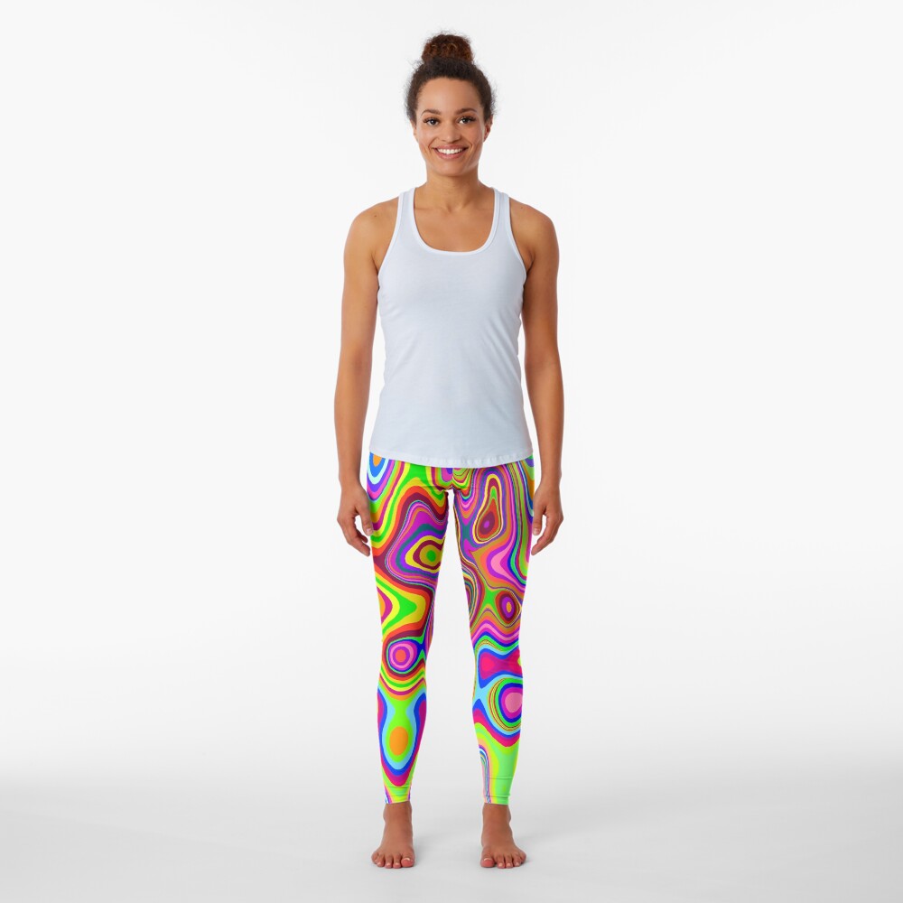 Psychedelic Glowing Colors Pattern Leggings
