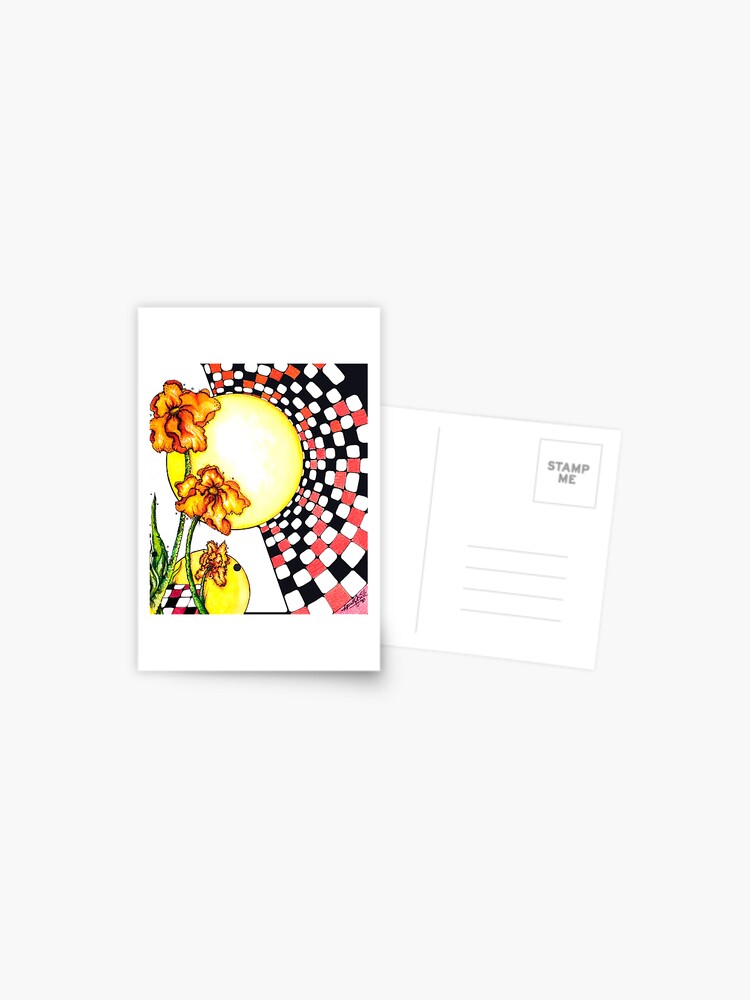 Thumbnail 1 of 2, Postcard, Shaded Iris, Mixed Media designed and sold by Danielle Scott.