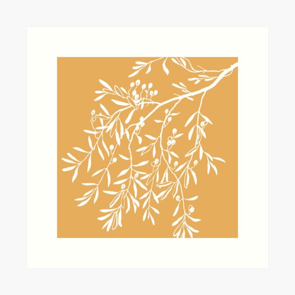 Item preview, Olea Europaea on Mustard Yellow designed and sold by meggydesigns.
