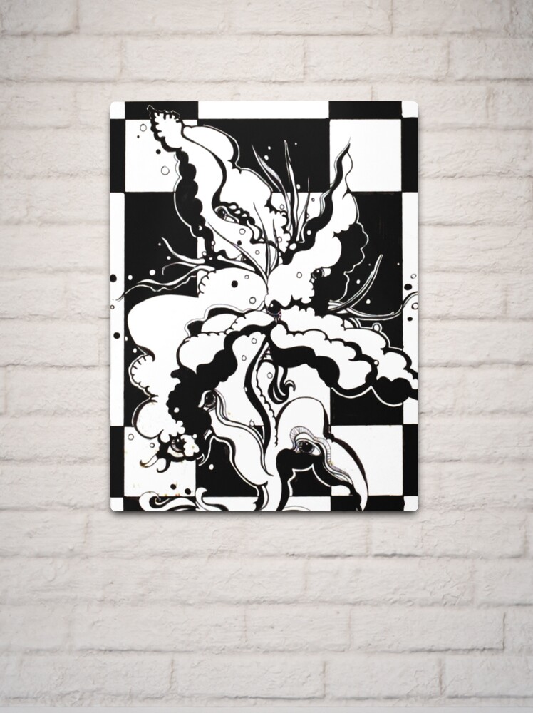 Thumbnail 2 of 4, Metal Print, Creeping In, Ink Drawing designed and sold by Danielle Scott.