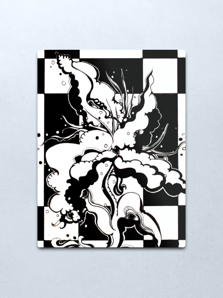 Alternate view of Creeping In, Ink Drawing Metal Print