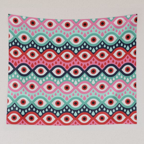 Item preview, Garnished Eyes – Mint & Pink designed and sold by Cat Coquillette.