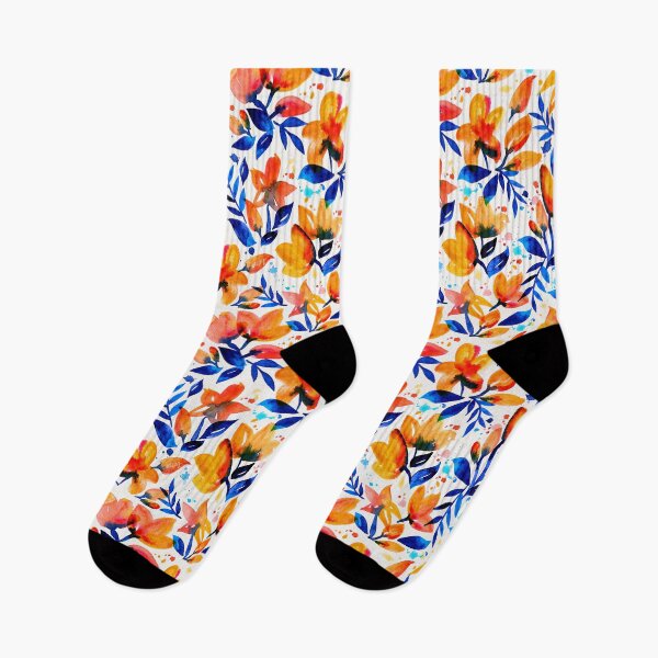 Item preview, Flourishing Florals – Blue & Melon designed and sold by Cat Coquillette.