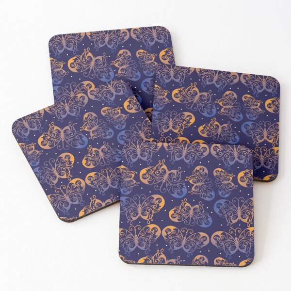 Item preview, Butterfly art of blue and orange butterfly background - gift for butterfly lovers designed and sold by Alice-Elgawi.