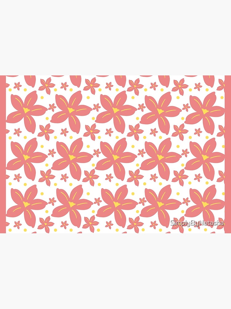 Peach Pink & Yellow Floral Grid by SimplyByNatasha