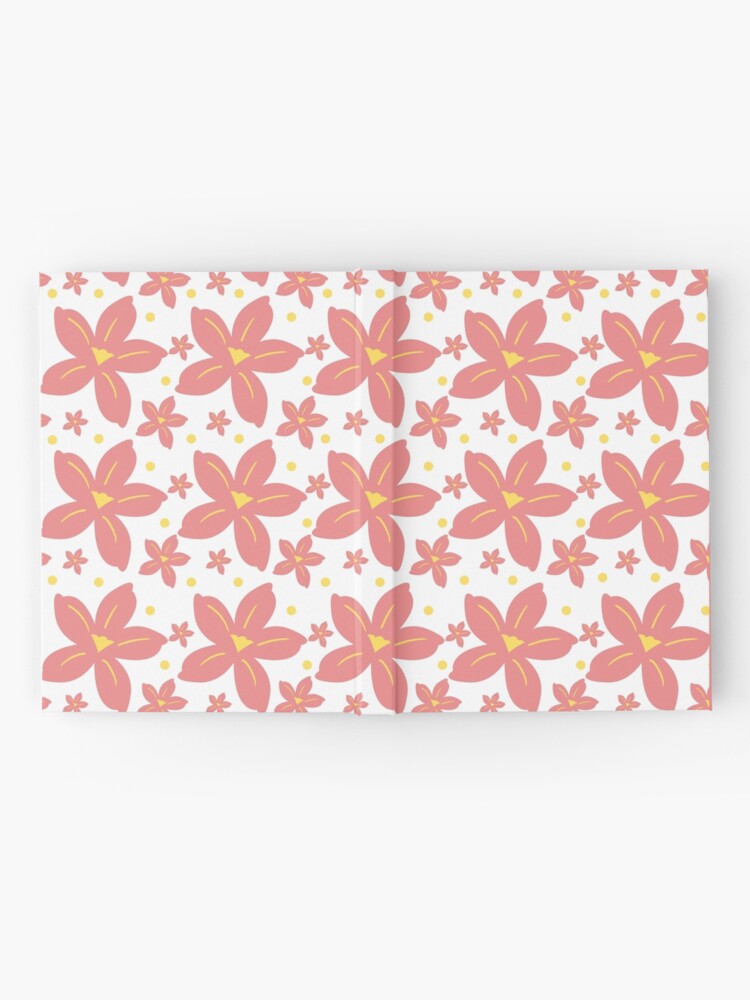 Alternate view of Peach Pink & Yellow Floral Grid Hardcover Journal