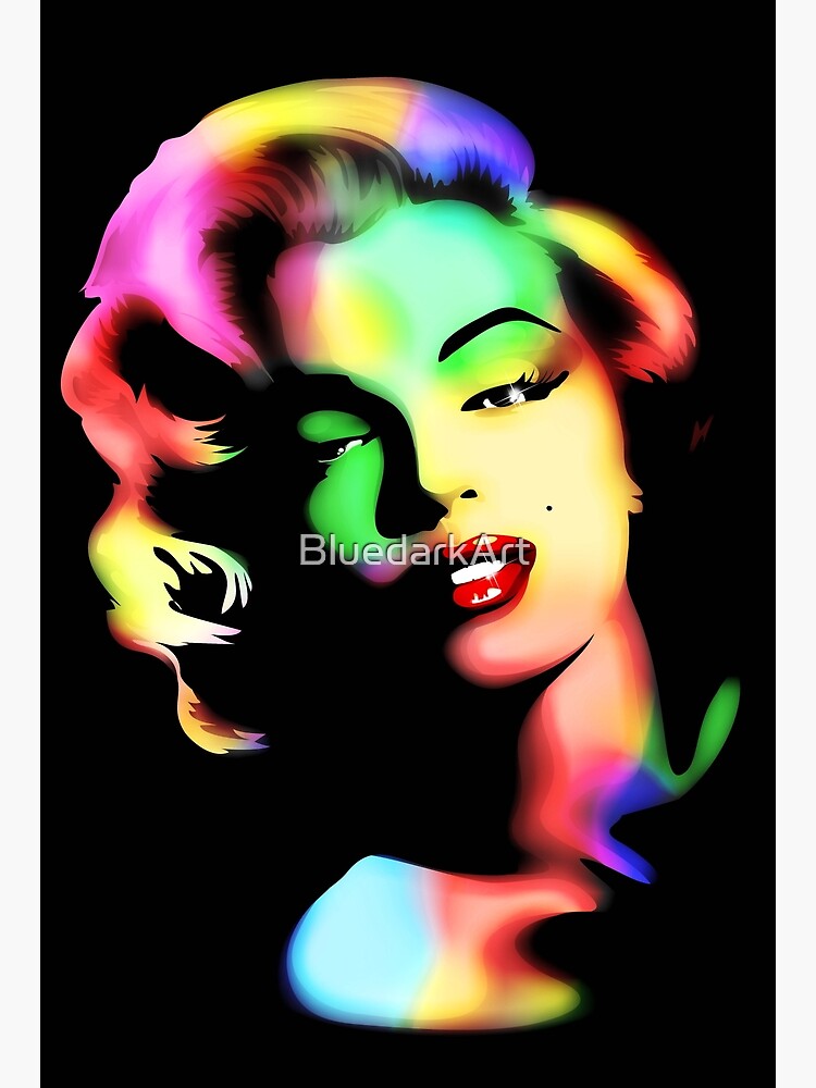 Thumbnail 2 of 2, Greeting Card, Marilyn Monroe Rainbow Colors designed and sold by BluedarkArt.
