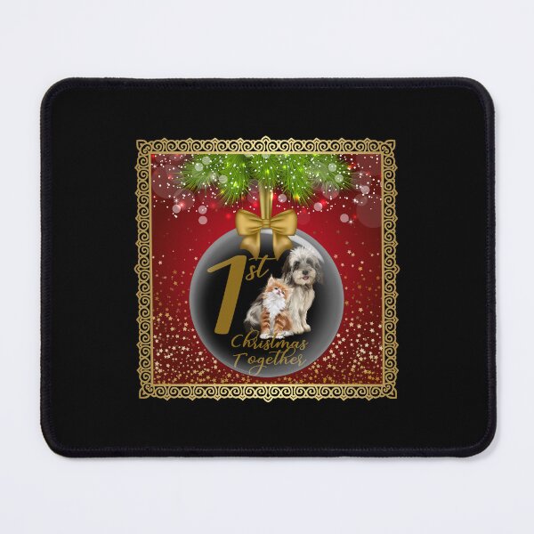 Item preview, 1st Christmas Together! Transparent Ornament/Black Background designed and sold by PawsitiveMum.