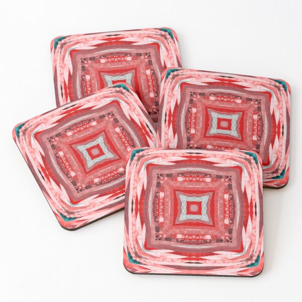Item preview, Quilt in Red Geometric Pattern designed and sold by MediaArtbyMara.