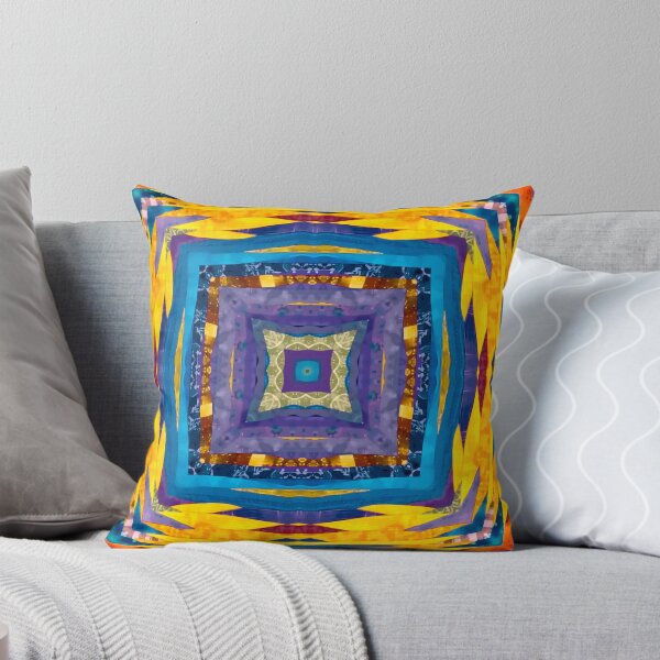 Item preview, Quilt in Blue Geometric Pattern designed and sold by MediaArtbyMara.