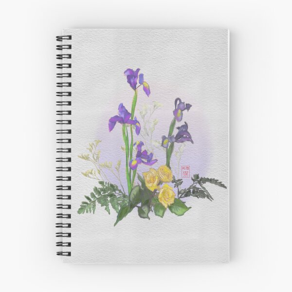 Item preview, Pretty iris ikebana watercolor flowers designed and sold by CuisineCat.