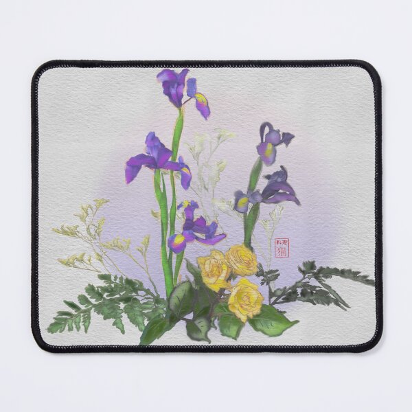 Item preview, Pretty iris ikebana watercolor flowers designed and sold by CuisineCat.