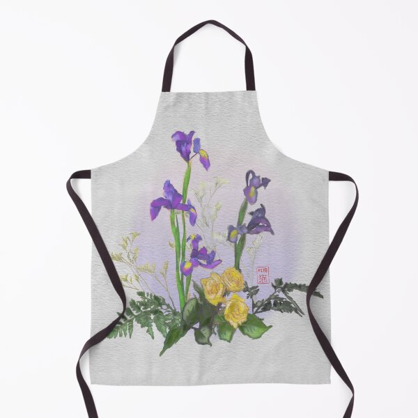 Item preview, Pretty iris ikebana watercolor flowers designed and sold by CuisineCat.