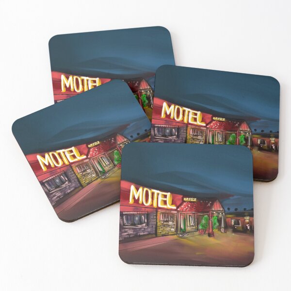 Item preview, Motel, handpainted night cityscape colorful designed and sold by dusso.